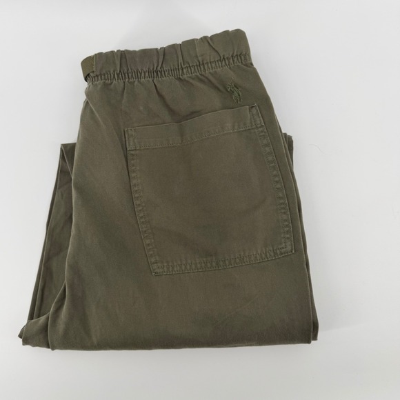 Polo Ralph Lauren Men Cargo Pants Olive Green Elastic Waist Utility Size small - Picture 3 of 9